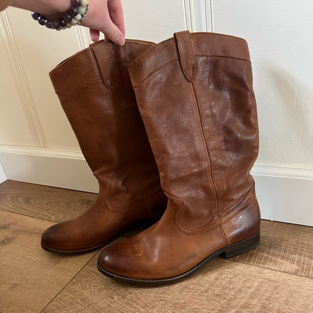 Never Worn Frye Melissa Pull On Western Style Cognac Mid Calf Boot 10 M